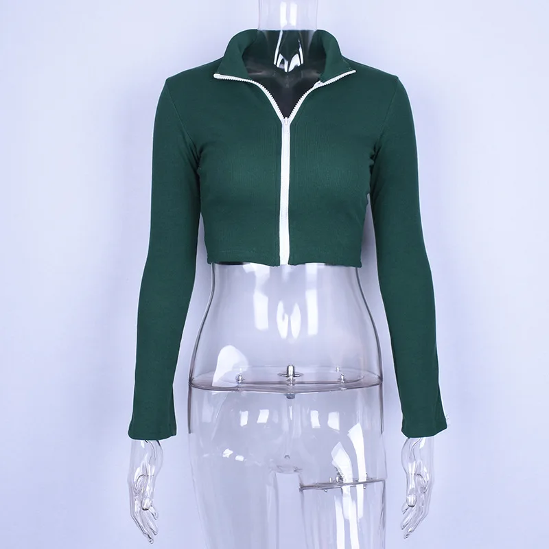 

European Style Hoodies Turtleneck Zip-up Solid Woman Sweatshirt Spring and Autumn Long Sleeve Knit Female Sweatshirt