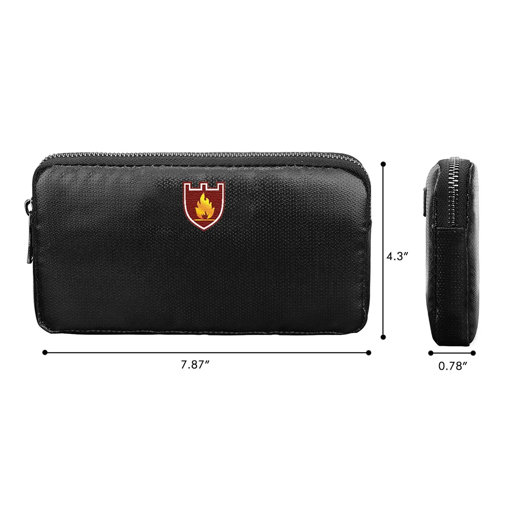 

Fireproof Storage bag Waterproof Digital Accessory 0.5 * 11 * 2CM Black Durable Practical