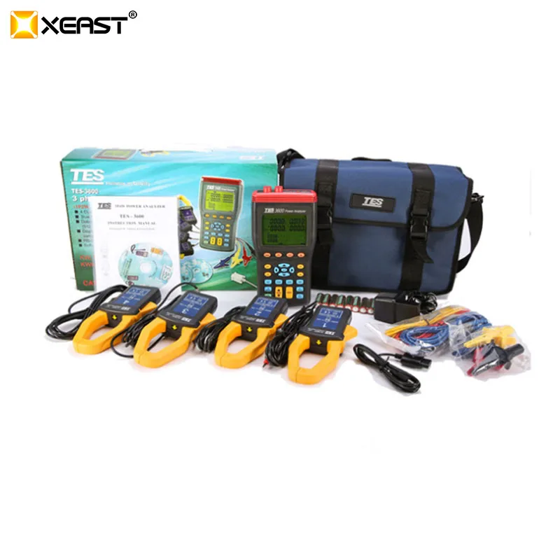 

3P4W Power Quality Analyzer TES-3600N with 4 Clamp Probes and TRMS TES3600N
