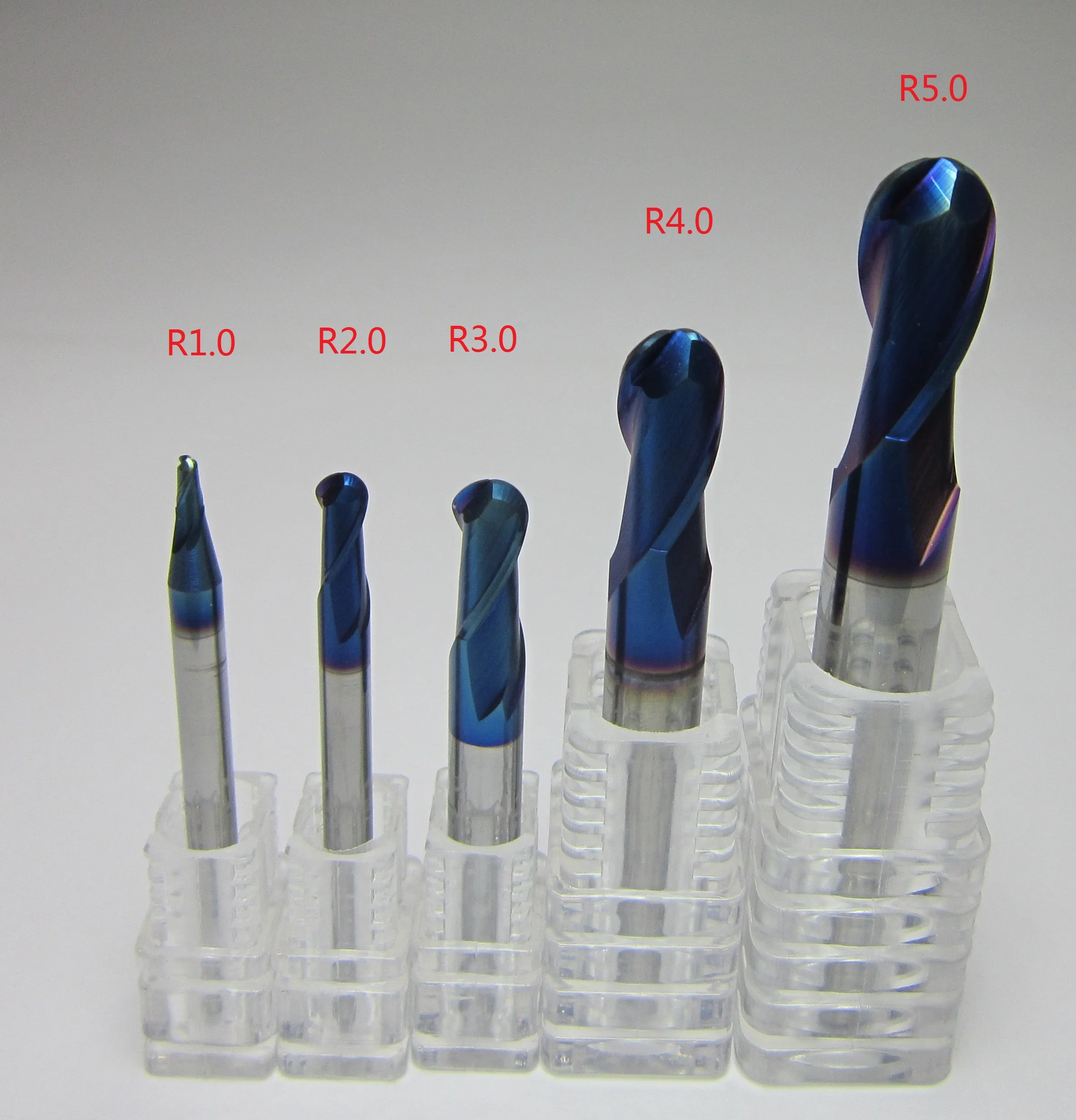 5 шт. Ø 2 мм 10 R1 R5 шаровые концевые фрезы Набор CNC Фрезерные Металлообработка 45HRC 55HRC