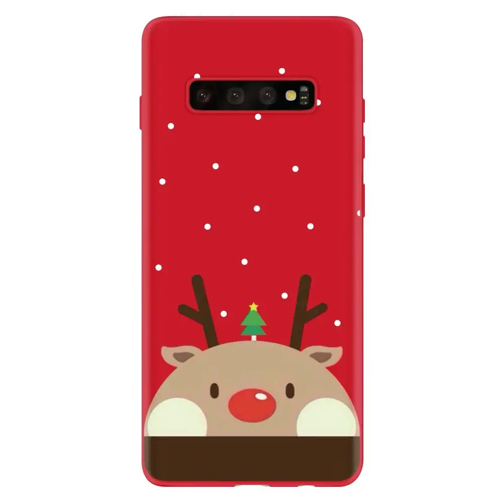 Карамельный цвет милый олень чехол для samsung Galaxy S6 S7 край S8 S9 S10 плюс S10e J4 J6 плюс J5 J7 Рождество чехол из силикона