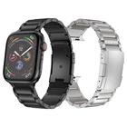 Ремешок из титанового сплава для Apple Watch 6 SE Band 44 мм 42 мм 40 мм 38 мм, металлический браслет для iWatch Series 5 4 3