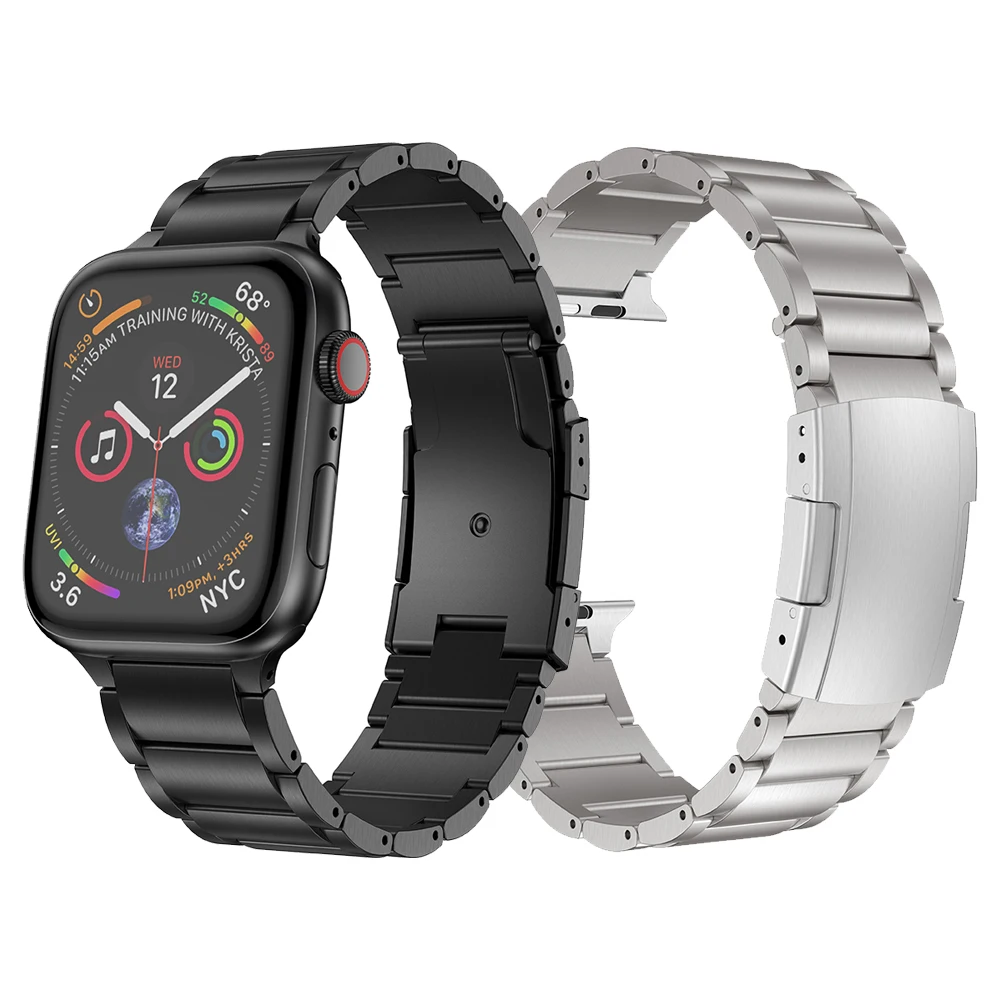 Ремешок из титанового сплава для Apple Watch 6 SE металлический браслет iWatch Series 5 4 3 44 мм