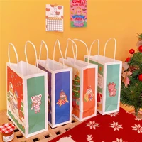 Cute Cartoon Print Paper Shipping Bags Christmas Handbag Kawaii Gift Bags Japan Korea Style Fashion Tote Bag Pouch For Girls