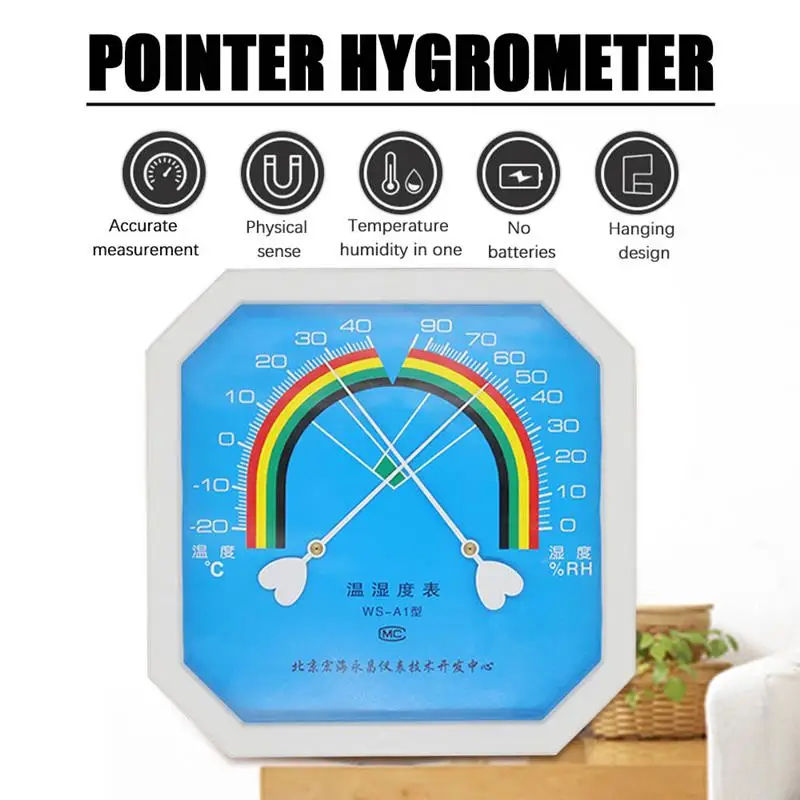

Pointer Type Dry Wet Thermometer 20 Degrees Below Zero -40 Degree Dry Humidity Meter Summer Thermohygrometer
