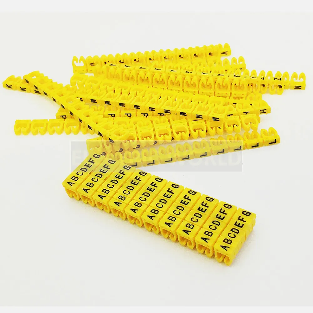 

Plastic cable marker clip M-0 M-1 M-2 M-3 Wire Marker alphabit A-Z Cable Size1.5 sqmm yellow color cable insulated markers