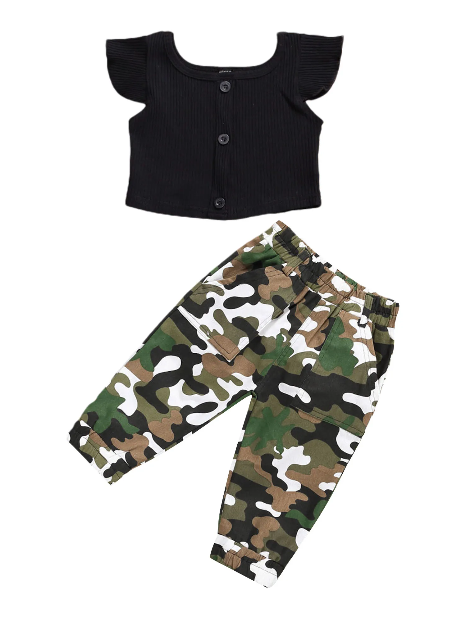 Новый костюм с брюками короткими рукавами для маленьких девочек модная