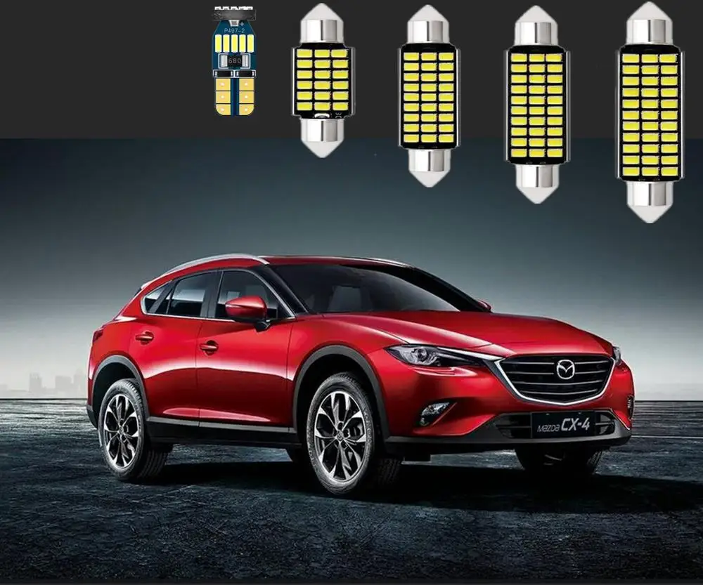6pcs interior lights For Mazda T10&31mm CX-4 CX-5 CX-7 CX-9 2 3 5 6 3 Sport  Dome, Map, Door, Glove Box, License Plates  lights