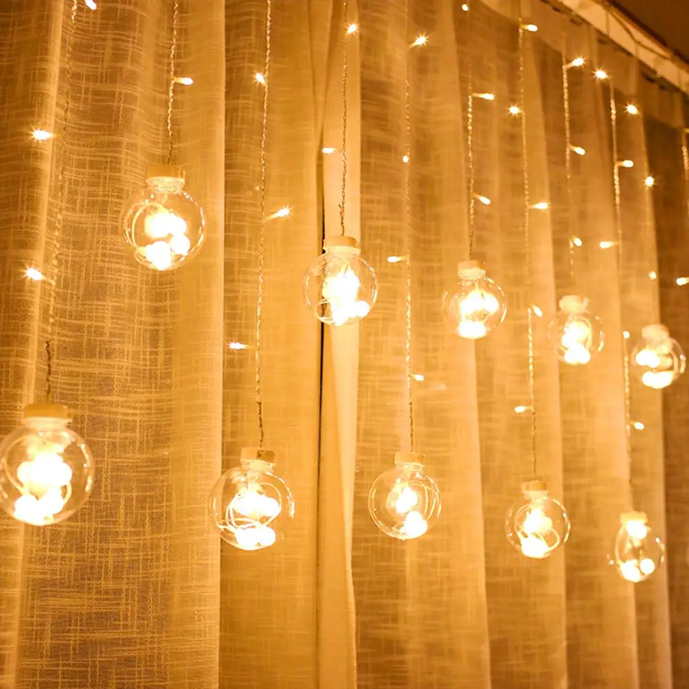 

2.5m Festival Patio Decoration USB LED Wishing Ball Lamp Christmas Garland Outdoor New Creative Curtain Fairy String Lights