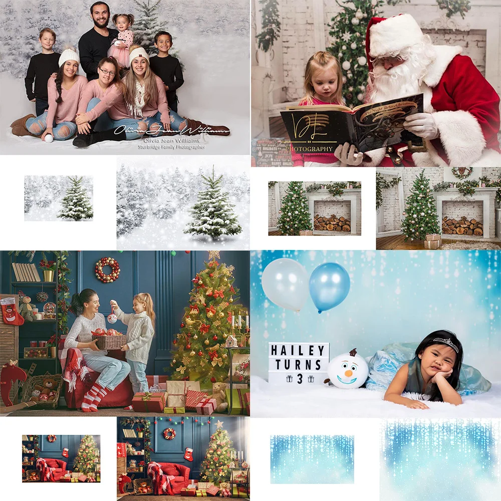 Christmas Fireplace Photography Backdrop Winter Children Adult Portrait Background for Photo Studio Xmas Family Video Props | Электроника