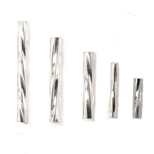 OlingArt 6mm/9MM/11MM/15MM/20MM/25MM Gold/Silve 45g/lot Twist tube Glass Seed Beads DIY Accessory necklace/tassel jewelry making - Цвет: Silver 45G