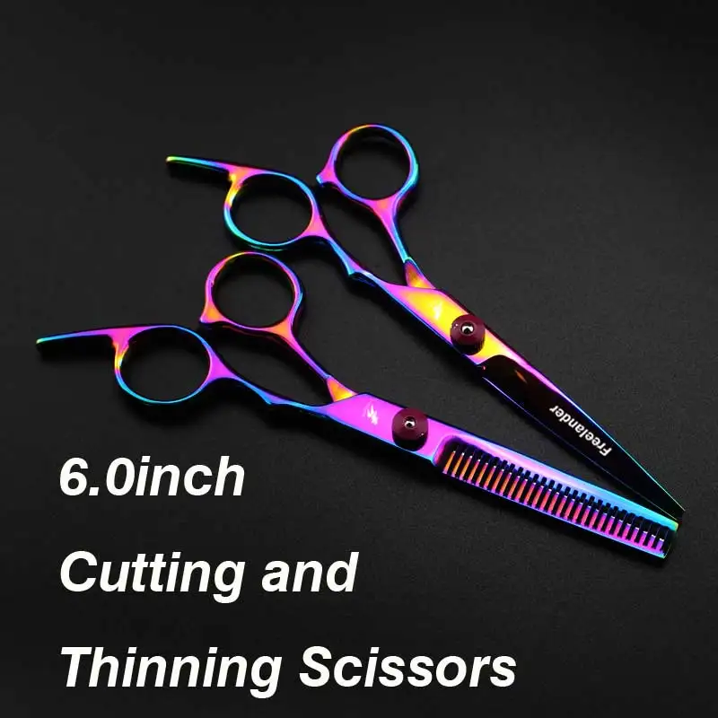 6inch Color Новинка, Профессиональные парикмахерские ножницы, набор ножниц для стрижки волос, парикмахерские ножницы высокого качества, 6,0 дюймов, цвет черный - Цвет: 6inch Color