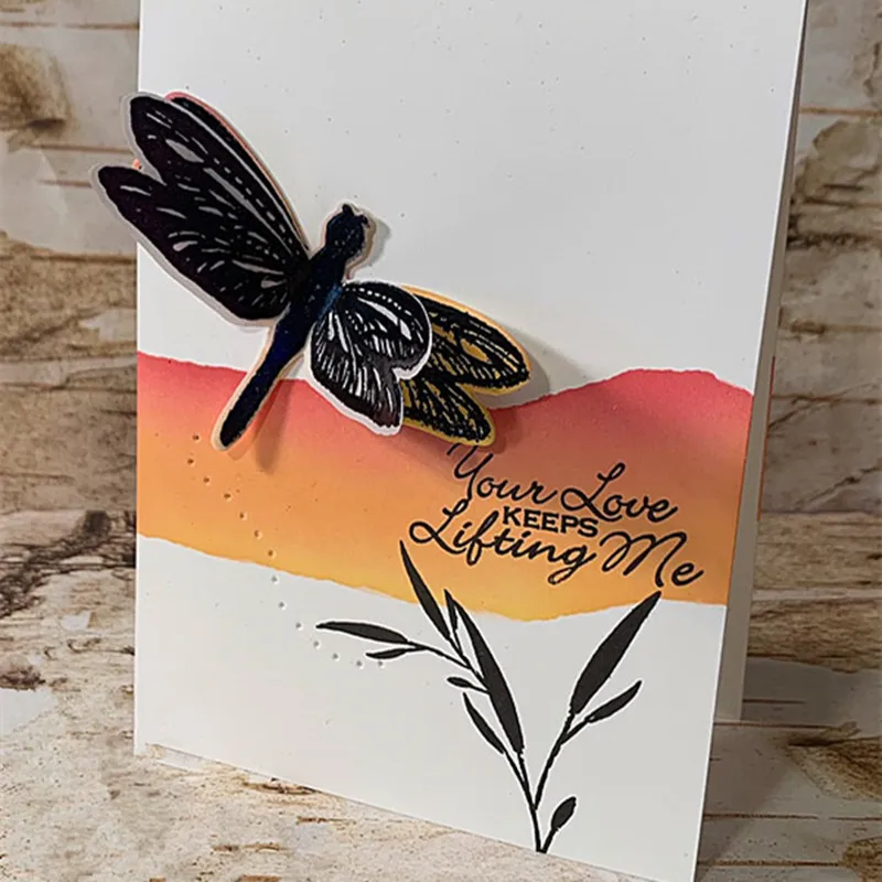 

2021 New Layer Metal Cutting Dies and Stamps Scrapbooking for Paper Making Insect Dragonfly Embossing Frames Card Craft Set