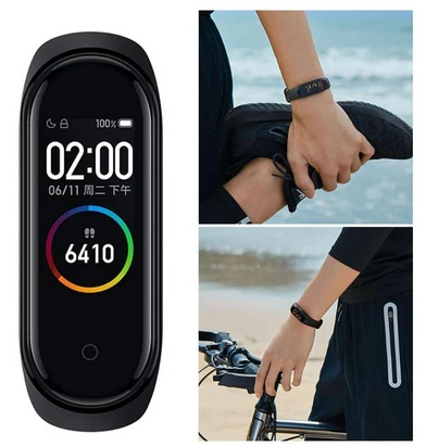 Оригинальные Xiaomi Mi Смарт-часы с 4 полосами AMOLED цветной экран HeartRate Фитнес Спорт 50 атм водонепроницаемый смарт-браслет Bluetooth 5,0