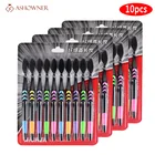 10 шт., антибактериальные зубные щётки из бамбукового угля