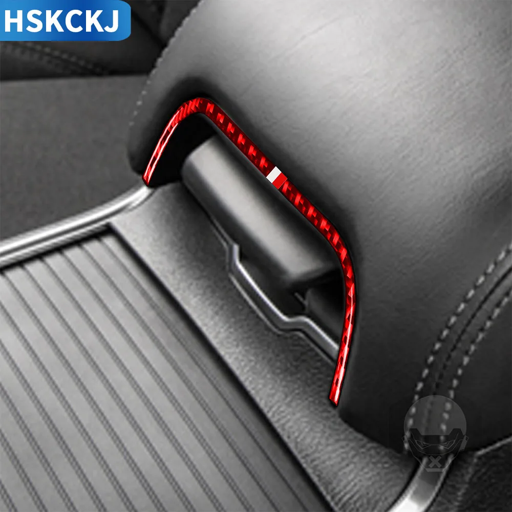 

For Dodge Charger 2015 Carbon Fiber Sticker Central Armrest Handle Decoration Strip Interior Car Accessories