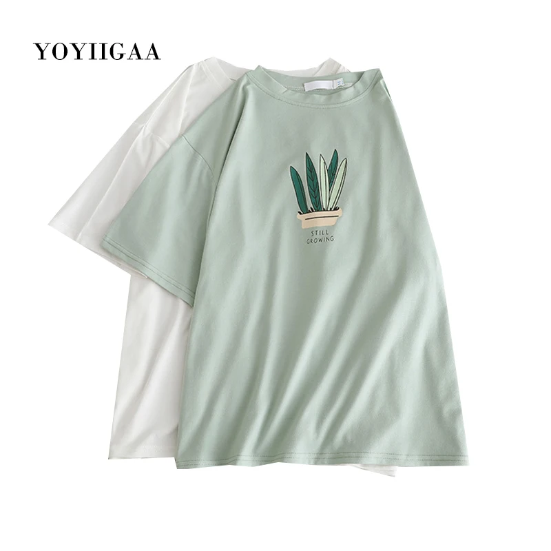 Летняя футболка в стиле Харадзюку женские футболки с круглым вырезом и коротким