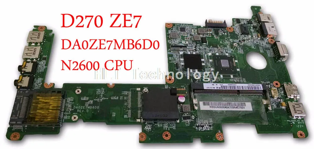 

Материнская плата для ноутбука Acer D270 ZE7 DA0ZE7MB6D0 MBSGA06002 MB.SGA06.002 материнская плата N2600 CPU DDR3