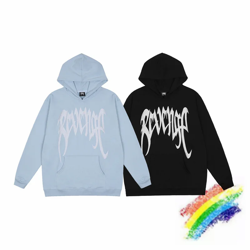 Толстовка с принтом мести для мужчин и женщин Свитшот в стиле оверсайз вышивкой