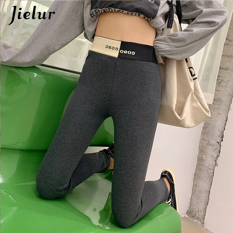 Jielur хлопковые спортивные Леггинсы женские эластичные брюки с высокой талией 2020