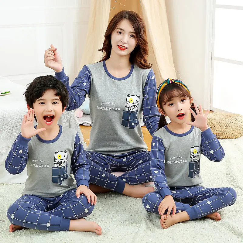 

Mother Kids Unicorn Pajamas Mom and Daughter Outfits Family Matching Clothes Homewear Baby Girls Winter Cartoon Cotton Sleepwear