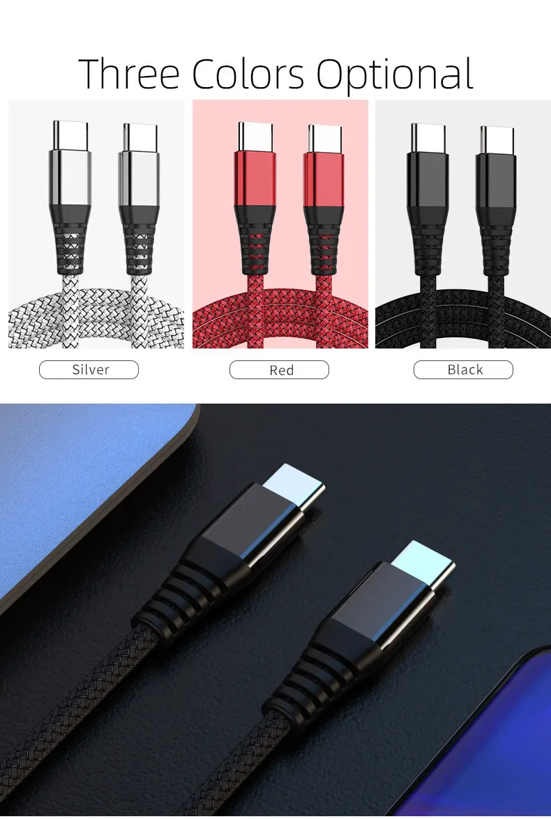 Hannord usb type C к USB C кабель с поддержкой PD 60 Вт Кабель для быстрой зарядки для MacBook Air/Pro samsung S10 Plus USB C кабель для передачи данных