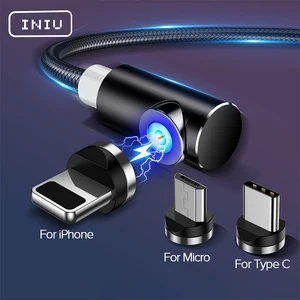 INIU 2 м Магнитный кабель Micro Тип usb C Зарядное устройство для зарядки для iPhone XS X XR 8 7 samsung S8 магнит Android телефонный кабель Шнур