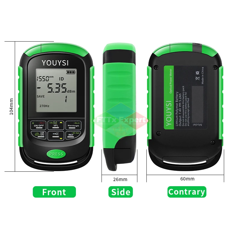 New 4in1 Li-Lion Battery Optical Power Meter Visual Fault Locator Network Cable Test Optical Fiber Tester LED VFL