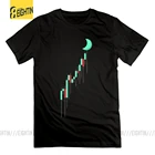 Футболка с принтом криптовалюты в виде свечи на луну, 100% хлопок, забавная Мужская футболка с коротким рукавом и круглым вырезом