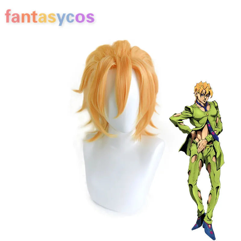 Приключения Джоджо Золотой ветер паннакотта фуго парик Косплэй синтетический