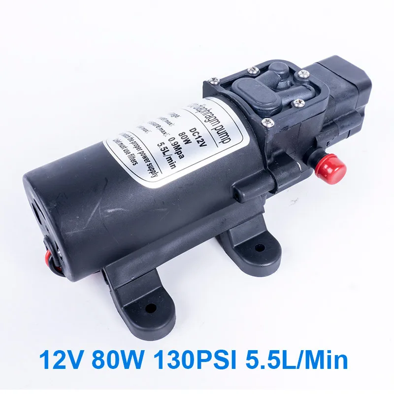 Pressure switch type DC 12 В 80 Вт 5.5л/мин мини воды высокого давления мембранный самовсасывающий насос 80 Вт Автомойка для дома - Напряжение: Pressure switch type