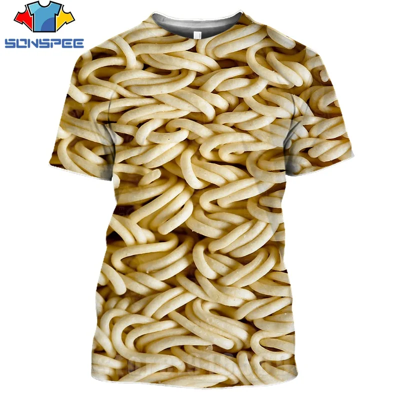 Модная футболка для мужчин и женщин пуловер с 3D принтом еда лапша суп в стиле хип