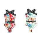 2021 Индивидуальный Женский купальник с растительным принтом, женский сексуальный слитный бикини с открытой спиной, купальник, пляжный купальный костюм для отпуска