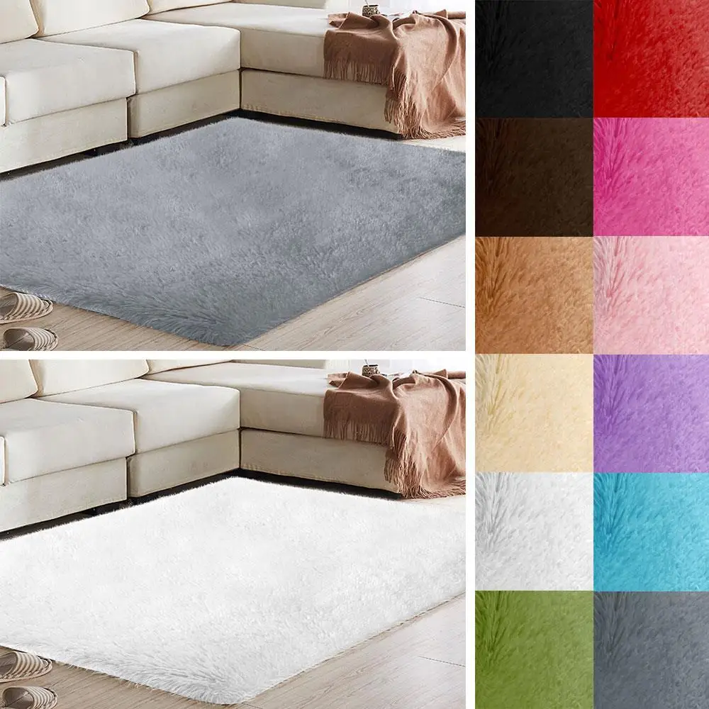 

Sofa Mat Fluffy Rugs Area Rug Bright Warm Home Bedroom Floor Shaggy Polyester Fiber 160x120cm Multicolored Living Room