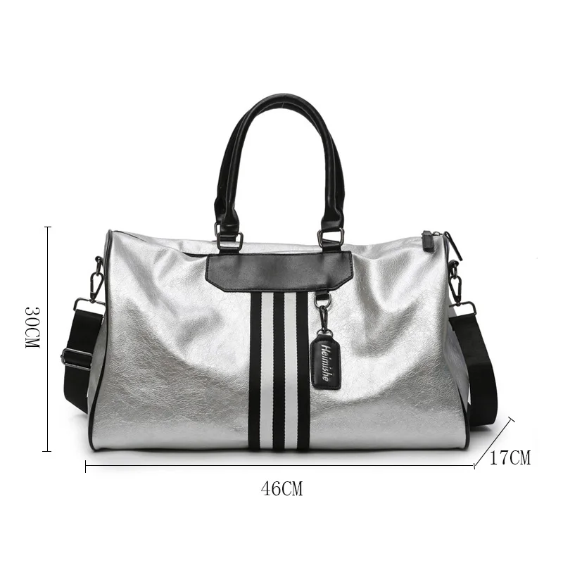 Серебряная спортивная сумка Дамский багаж в дорожные сумки женская с меткой
