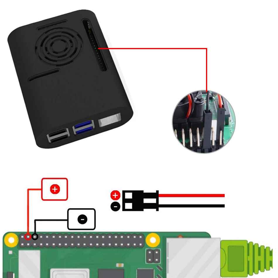 Чехол Aokin Raspberry Pi 4 для чехол с охлаждающим вентилятором радиатор Модель B 4B