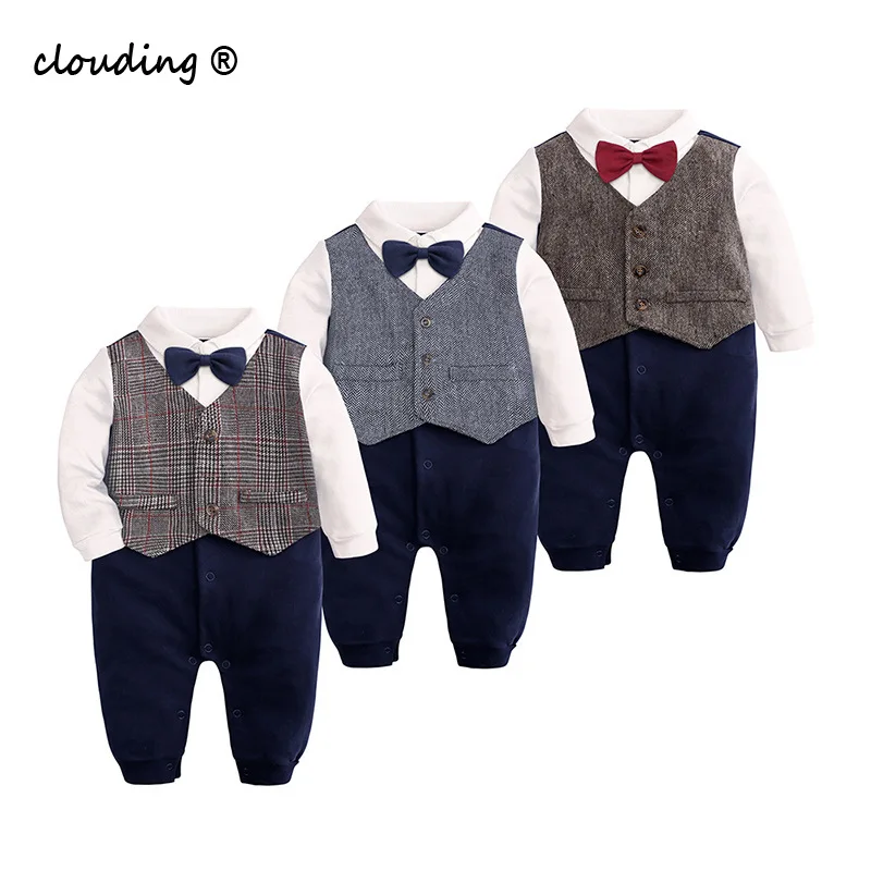 

Детская одежда 2021 платье для одного года рубашка с галстуком-бабочкой джентльменский комбинезон детский цельный комбинезон вечерний Детск...