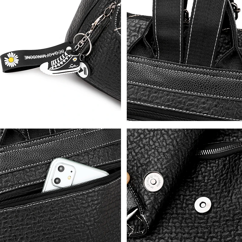 

2020 Women Leather Backpacks Vintage Female Shoulder Bag Sac a Dos Travel Ladies Bagpack Mochilas School Bags For Girls Preppy