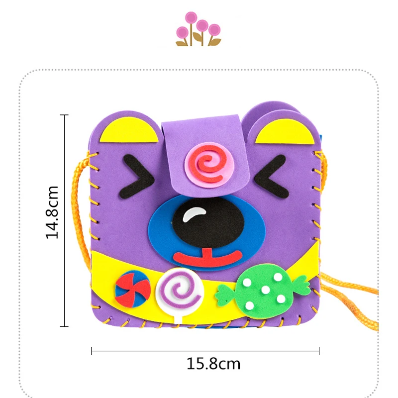 

DIY Educational Toys for Children Kindergarten Handmade Eva Animals Handbag Material Set Kids Sticker Montessori Teaching Aids