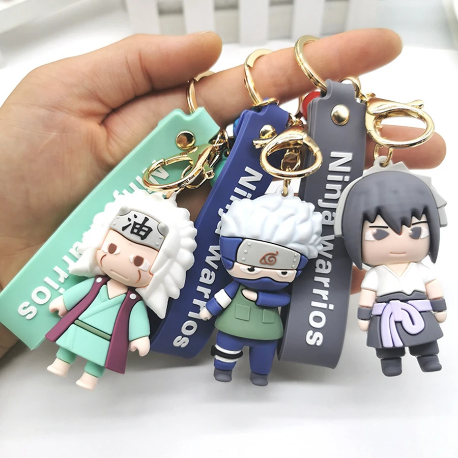 

Anime naruto keychain figures uchiha sasuke q cartoon version naruto figure kakashi gaara bag pendant kawaii boy children toys
