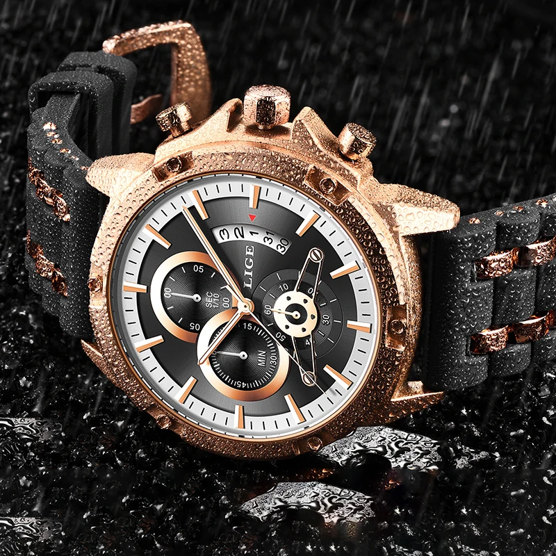 LIGE модные мужские часы топовые брендовые Роскошные многофункциональные