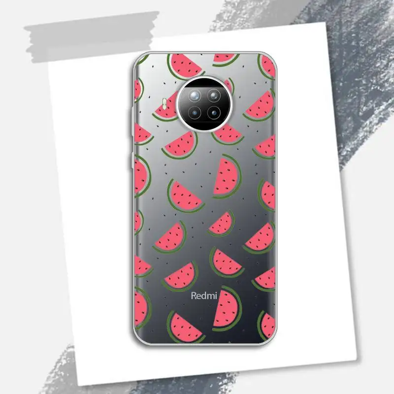 

watermelon cute aesthetic fruit Phone Case Transparent for Xiaomi Redmi note 10 t 8 9 pro lite 11