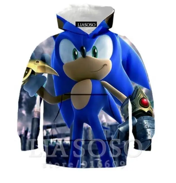 picture color Sonic 3D Модный пуловер худи Повседневная Толстовка с длинными рукавами 3D Одежда для мальчиков и девочек тонкий стиль детский свитер с героями мультфильмов - Цвет: picture color