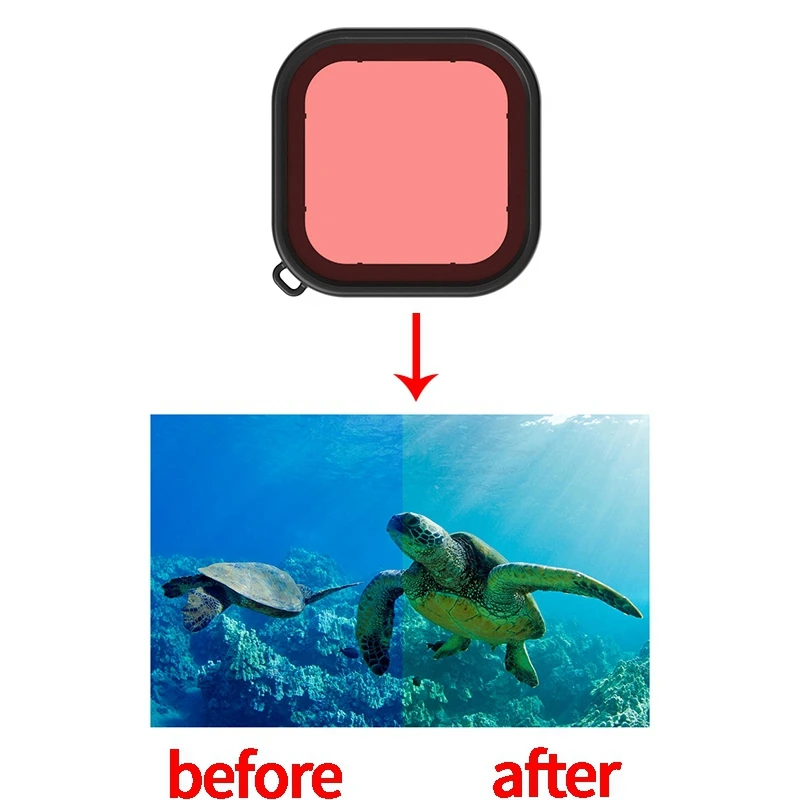 Для GoPro Hero 8 Спортивная камера защита для дайвинга чехол фильтры Gopro8 черная