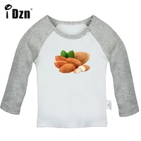 idzn new nut almond fun art printed t shirt cute baby boys tops baby girls long sleeves t shirts infant soft cotton clothes