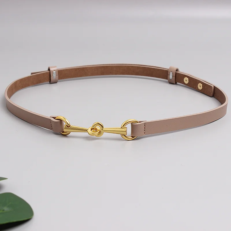 

European Women Waistband Leather Ladies Fashion Dress Shirt Adjustable Waistband Leather Genuine Thin Belt 2021