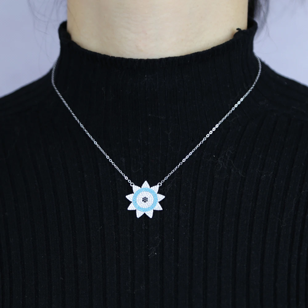 Продвижение Серебро Цвет Micro Pave белого и синего цвета нано бирюзовый камень