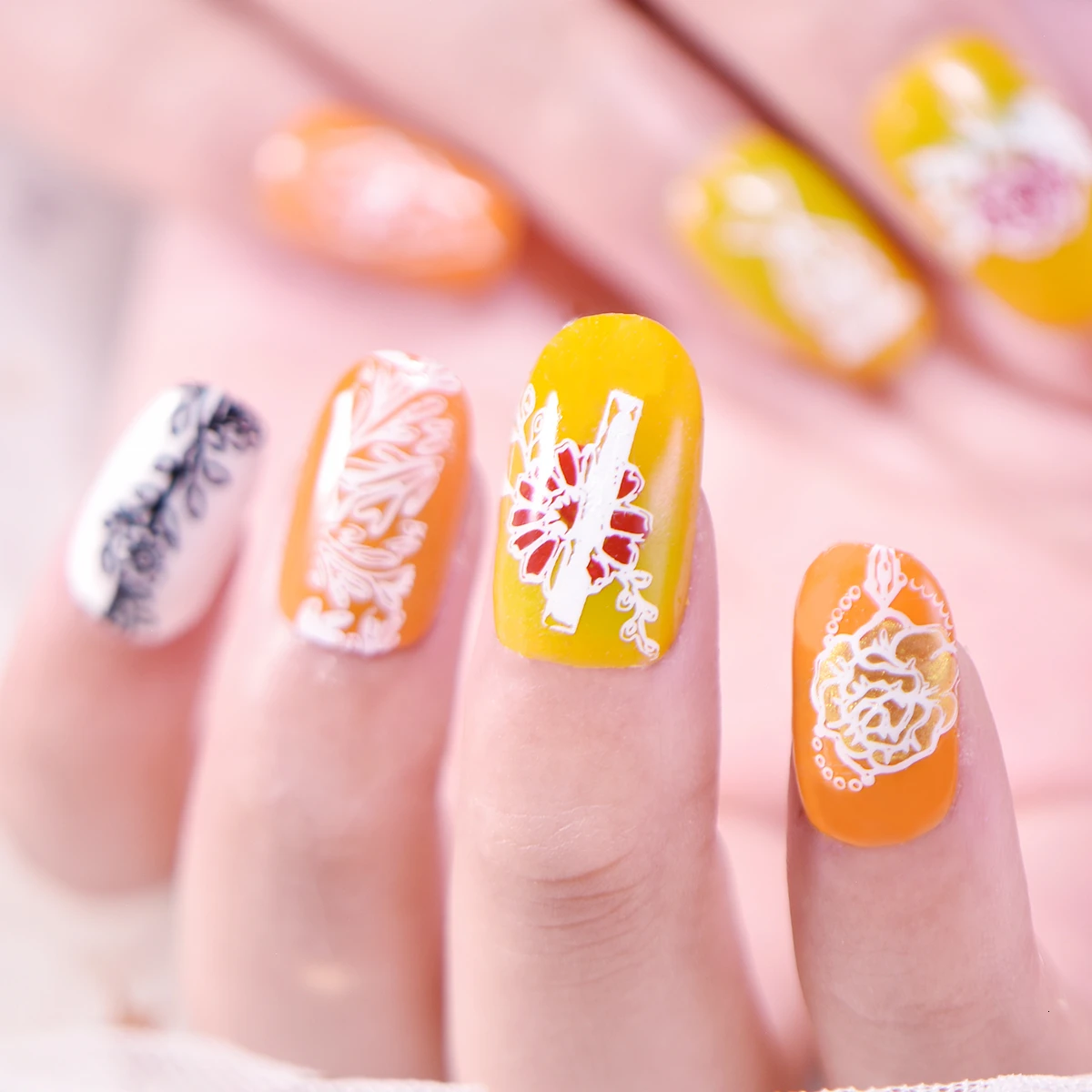 BeautyBigBang новые пластины для штамповки ногтей цветок Роза трава цвет бар