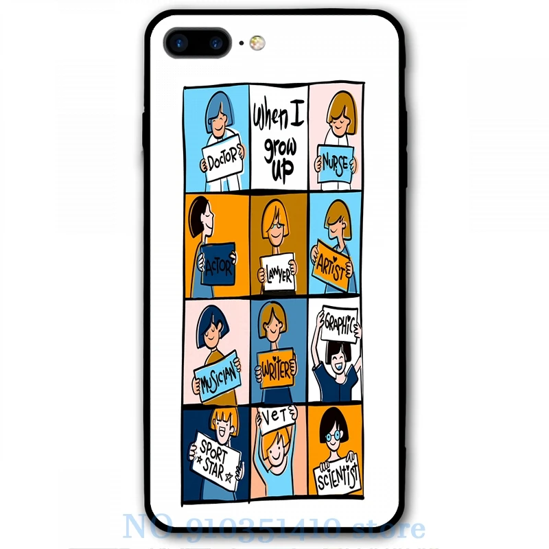 Иллюстрация Doodle милая девушка (2) Чехол для мобильного телефона iPhone 12 Pro 11 X XR XS Max 8 7