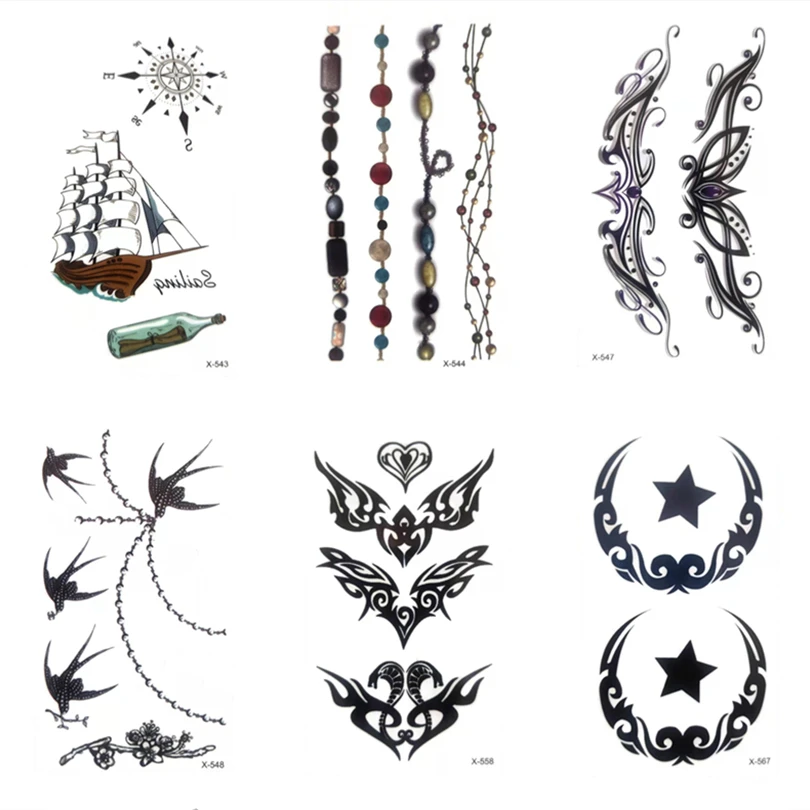 Waterproof Temporary Tattoo Stickers Rattan Flower Women's Chest Art Waist Glitter Sticker Heart Tattoos fake Sticker Women Male